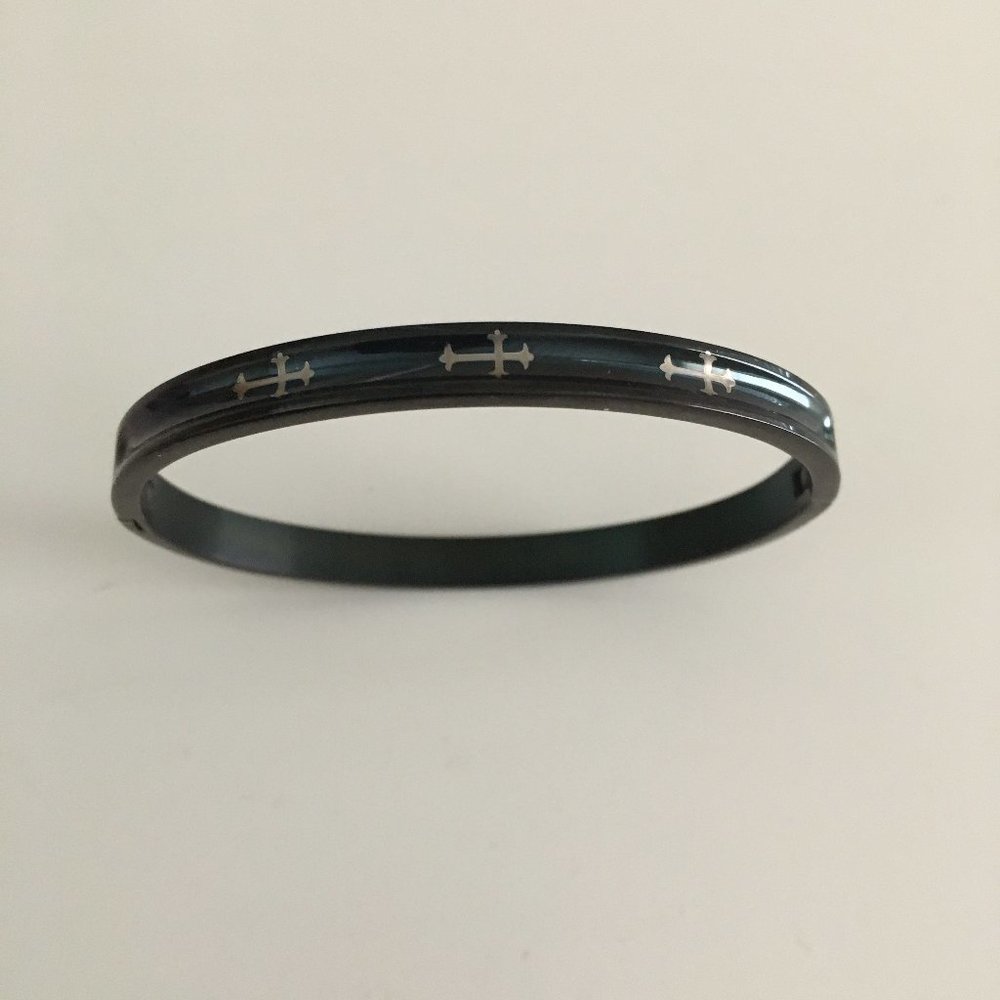 Black Stainless Steel Celtic Cross Bracelet
